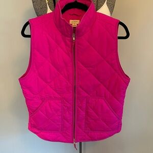 J. Crew Factory Bright Fuchsia Quilted Vest